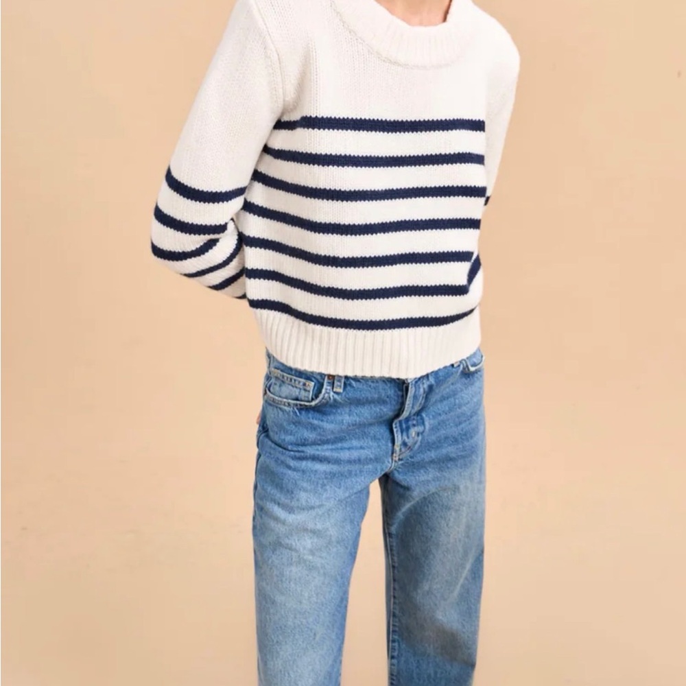 NWOT La Ligne Mini Marin Navy Striped Crew Neck Sweater